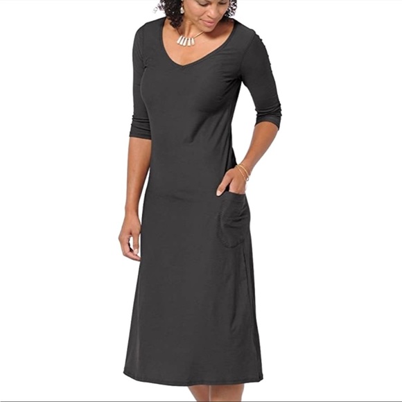 Horny Toad Taupe 3/4 Sleeve Muse Dress Sz S - Picture 2 of 15